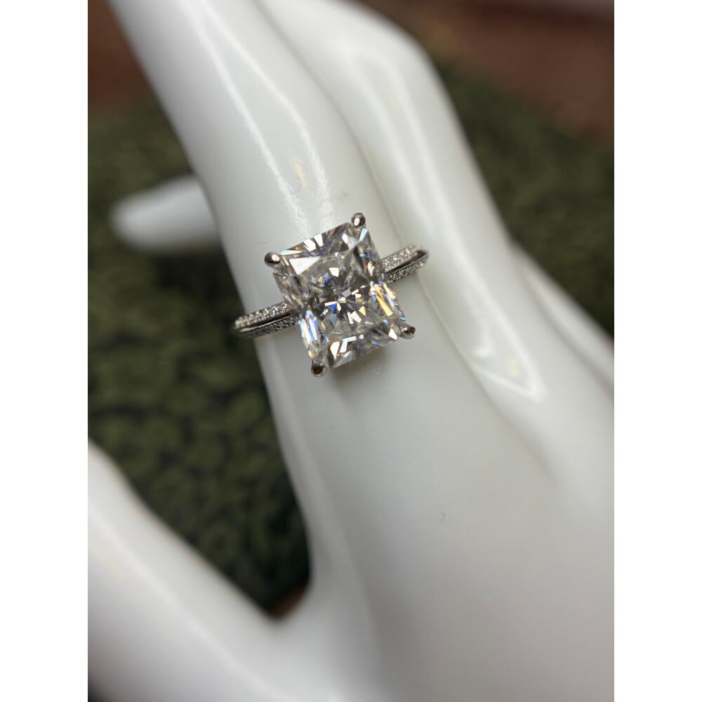 5 Carat Radiant Cut Moissanite Ring 925 Sterling Silver Size 9